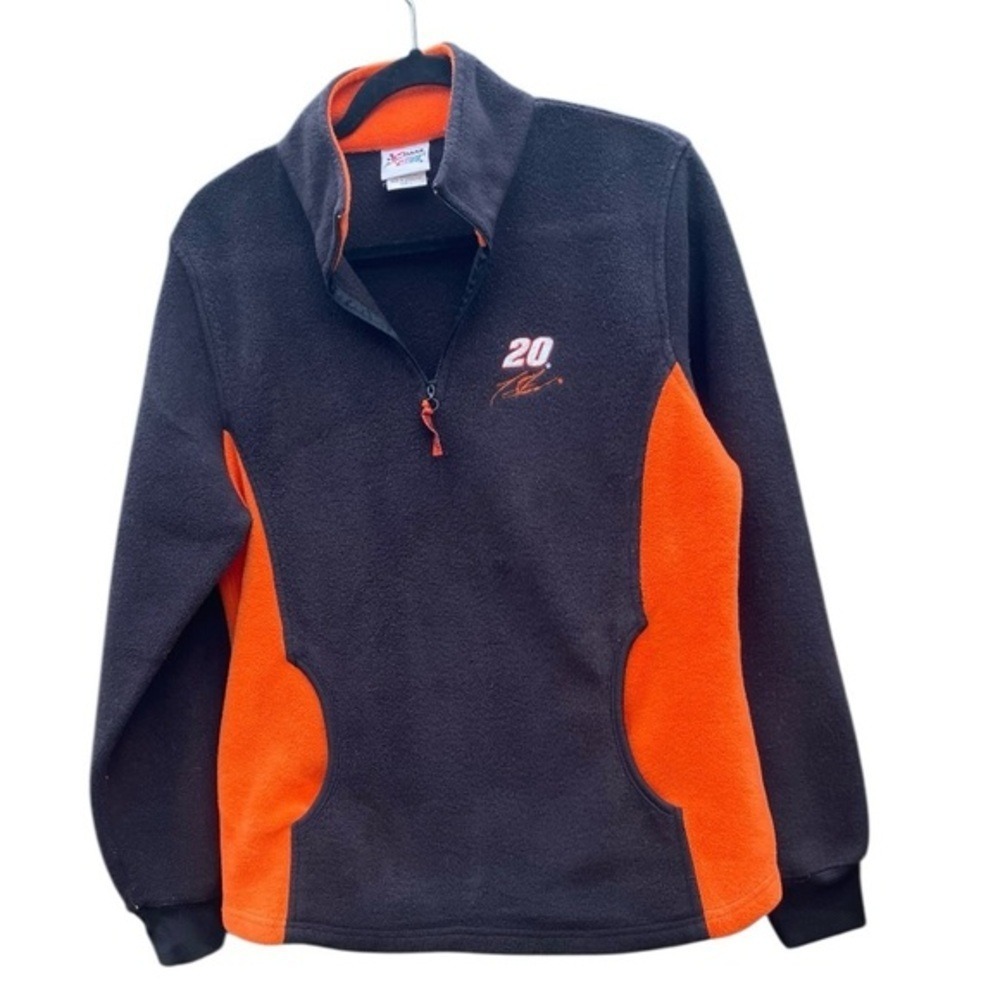 Chase Authentics Women Fleece L Black Orange NASCAR Tony Stewart 20 Pullover